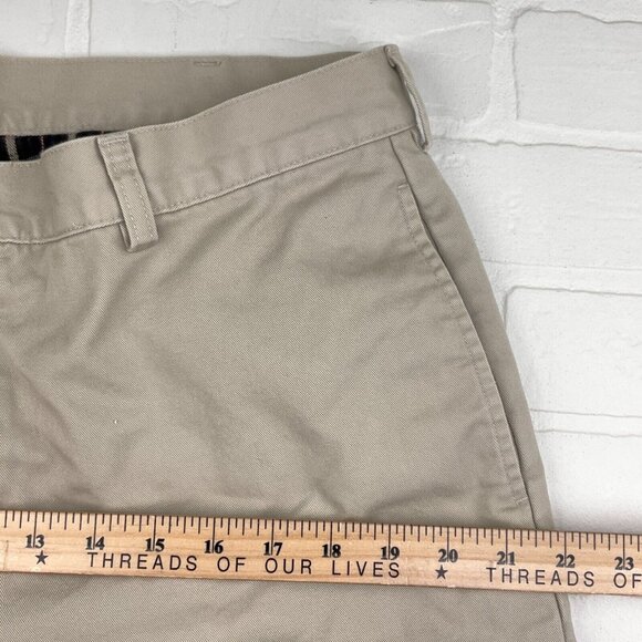 LL Bean Pants Men 35Wx34L Beige Chino Cotton Flannel Plaid Lined Natural‎ Fit - Picture 8 of 12